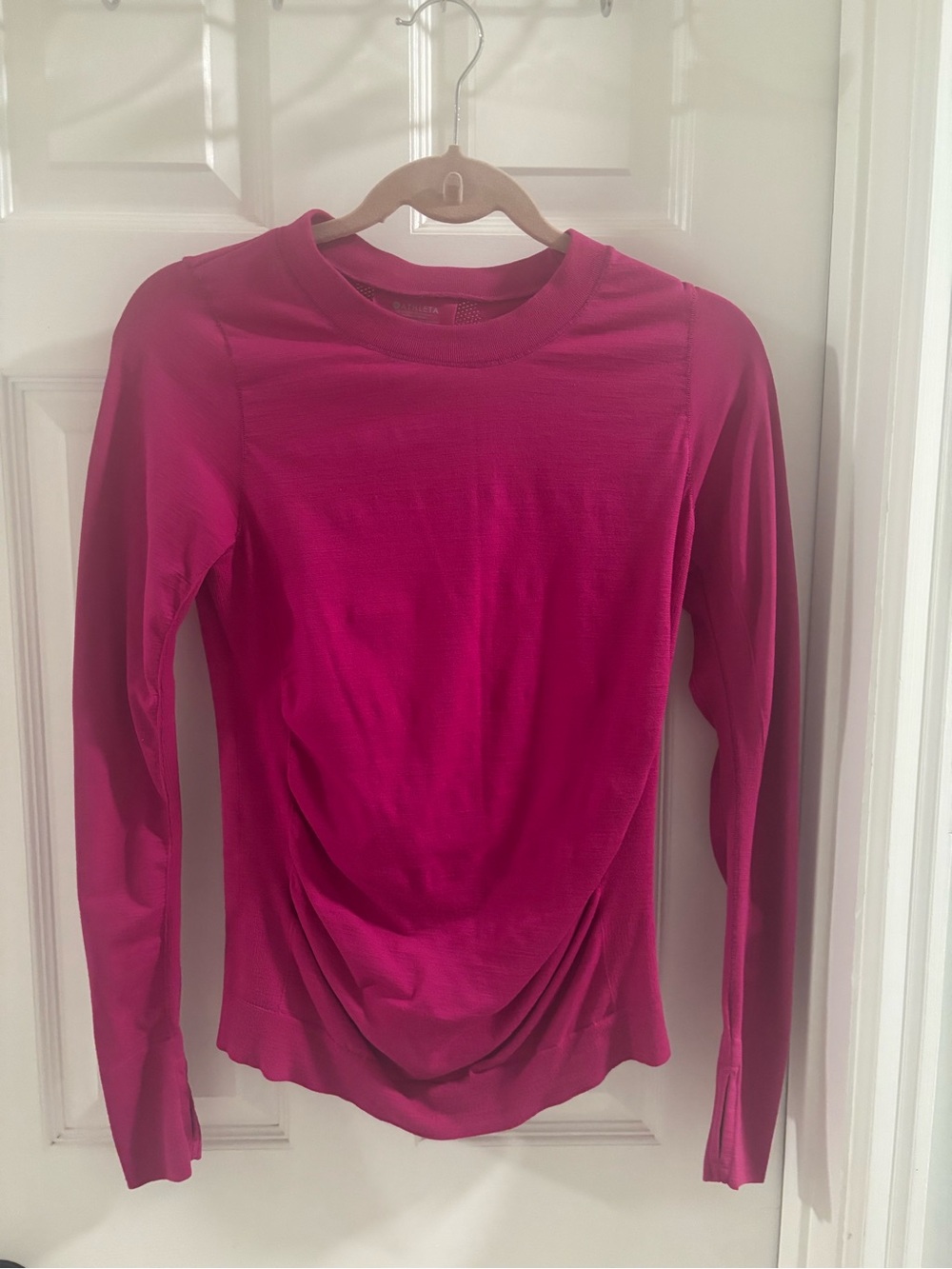 Athleta Long Sleeve Crew Top - Fuchsia Pink